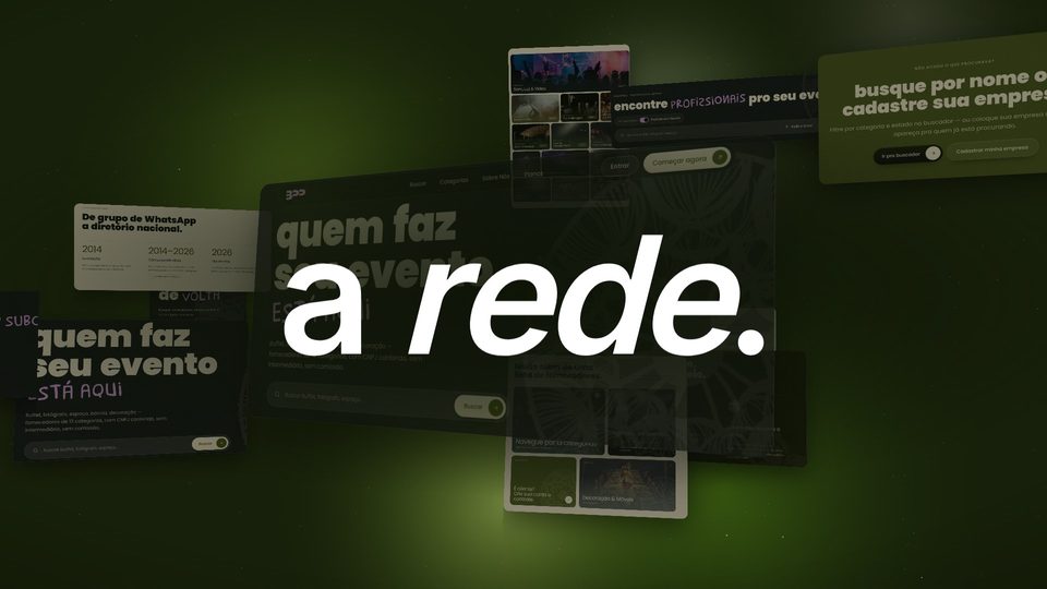 Telas da plataforma espalhadas no espaço